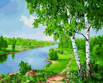 Две березы у тихой реки