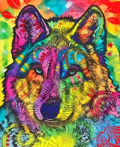 Красочный портрет волка