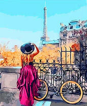 Девушка в отдаленных уголках Парижа