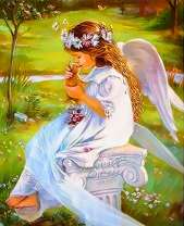 Ангелочек целует котенка