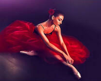 Изящная балерина в красном