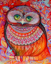 Узорная сова с большими глазами