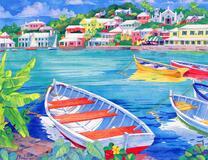 Лодочный причал у курортного городка