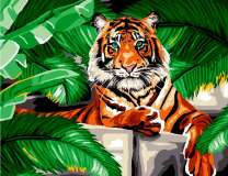 Большой тигр на камне