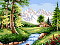 Домик у горной речушки