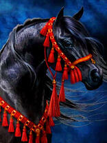 Благородный конь в нарядной сбруе