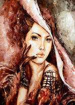 Загадочная женщина в широкополой шляпе