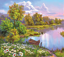 Цветочная поляна у реки