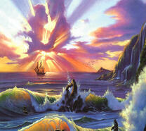 Корабль озаренный лучами солнца