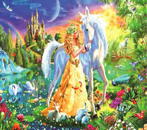 Принцесса в желтом и единорог