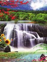 Зеркальный водопад и горы