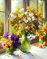 Букеты на окне