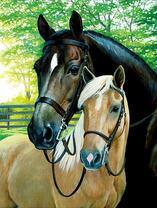 Две лошадки с уздечками