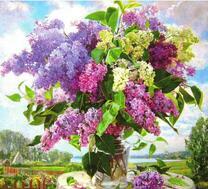 Банка с букетиком сирени