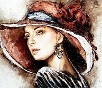 Милая девушка в широкополой шляпе