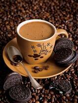 Кофе с пенкой и печенье