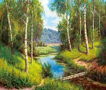 Речка в березовой роще