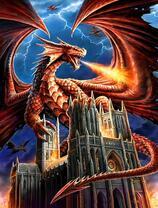 Огненный дракон над собором Парижской Богоматери