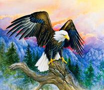Орел на фоне красочных гор