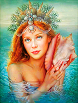 Русалочка с большой ракушкой