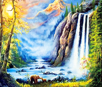 Водопад в сказочном месте