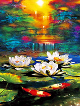 Лотосы и карпы кои