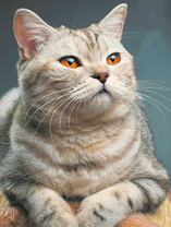 Гордый пепельный кот