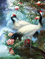 Журавли под персиковым деревом