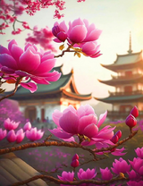 Цветение магнолий у Пагоды