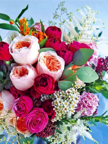 Красивый свадебный букетик с розами