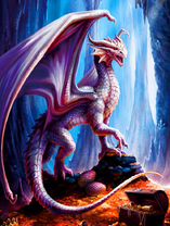 Дракон охраняющий свои яйца и золото