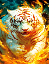 Белый тигр среди огня