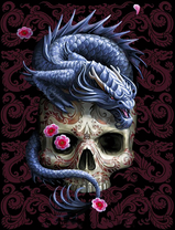 Сизый дракон на черепе