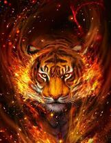 Грозный тигр с пылающей аурой