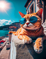 Рыжий котик в солнечных очках