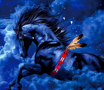 Ночной конь среди туч