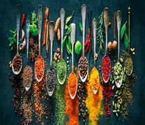 Разнообразие специй на ложке