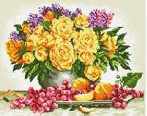 Натюрморт с желтыми розами