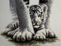 Тигренок в могучих лапах матери