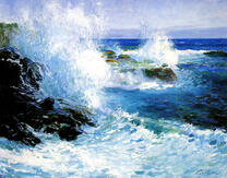 Морская волна бьет о камни