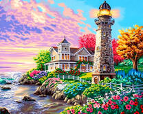 Маяк в окружении цветов