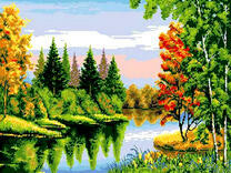 Русская река в лесу