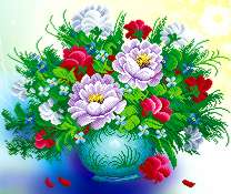 Натюрморт с пышным букетом