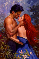 Влюбленные в вечернем саду