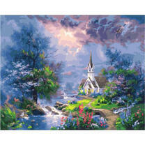 Церквушка в туманном лесу