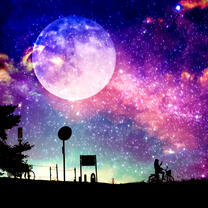 Прогулка на велосипеде под луной