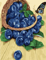 Бабочка и корзинка голубики