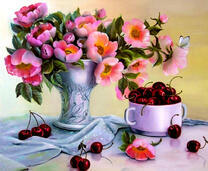 Цветы и вишни