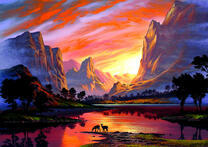 Полноводная река в горном ущелье