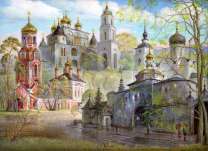 Городской храм с золотыми куполами